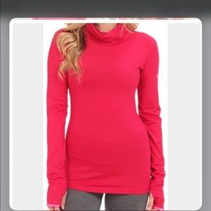 Red NIKE dri-fit cowl neck long sleeve top